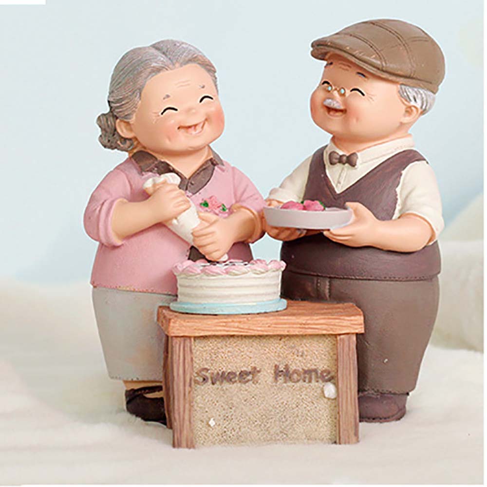 DIY Ornaments Home Decoration Sweety Lovers Grandparents Model Lovers Figurine Couples Figurine