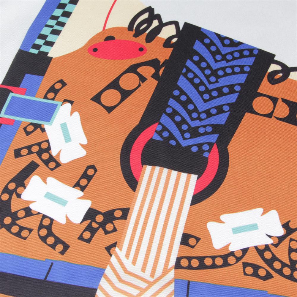 Silk Scarf Women Saddle Print Square Scarves Head Echarpes Silk Foulards Femme Wraps Beach Shawls Bandana Lady Hijabs 90CM