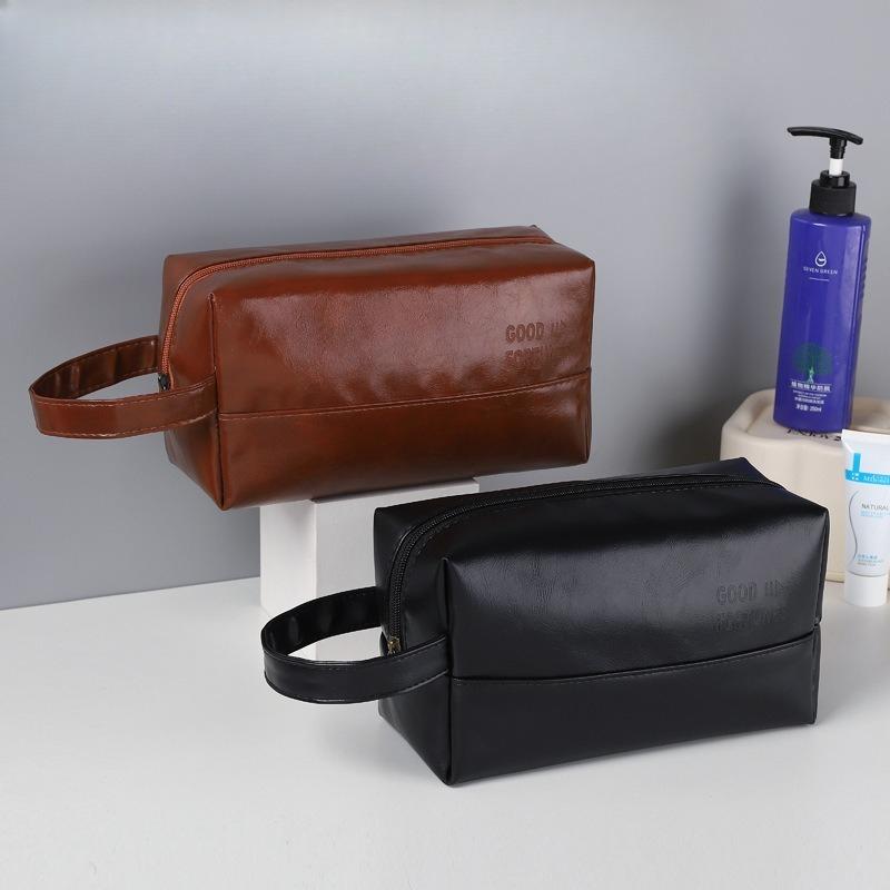 New Square Storage, Hand-held Men's Grooming and Makeup Bag, PU Waterproof Grooming Bag, Home Business Travel Storage Bags LIJIA