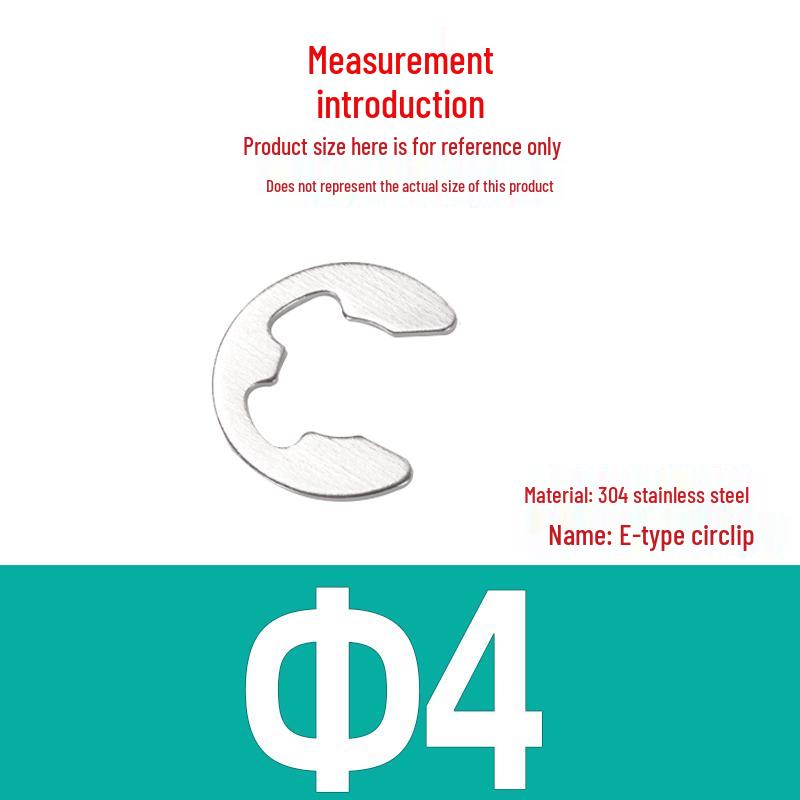 304 Stainless Steel E-type Circlip for Bearing Shaft and Door Lock