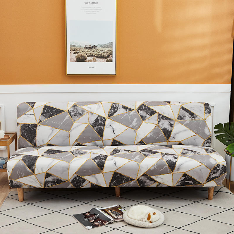 Universal Thickened Elastic Printed Brushed Sofa Bed Cover Without Armrests All-inclusive Fabric Sofa Cover