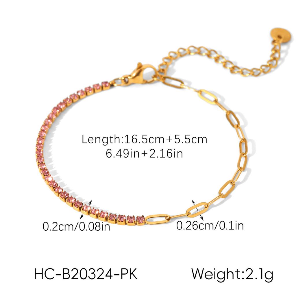 Titanium Steel Zircon Bracelet Minimalist Luxury Jewelry Versatile Elegant Women's Bracelet