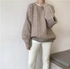 Autumn and winter new soft waxy twist soft milk blue sweater women's casual loose bottoming sweater knitted sweater top