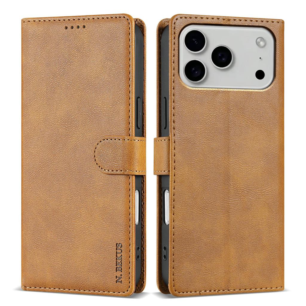 For iPhone 17 Pro Stand Case PU Leather Wallet Phone Cover