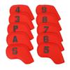 10Pcs Golf Club Head Cover PU Dust Proof Friction Resistant Stylish Look Portable Golf Head Cover for Golf Training
