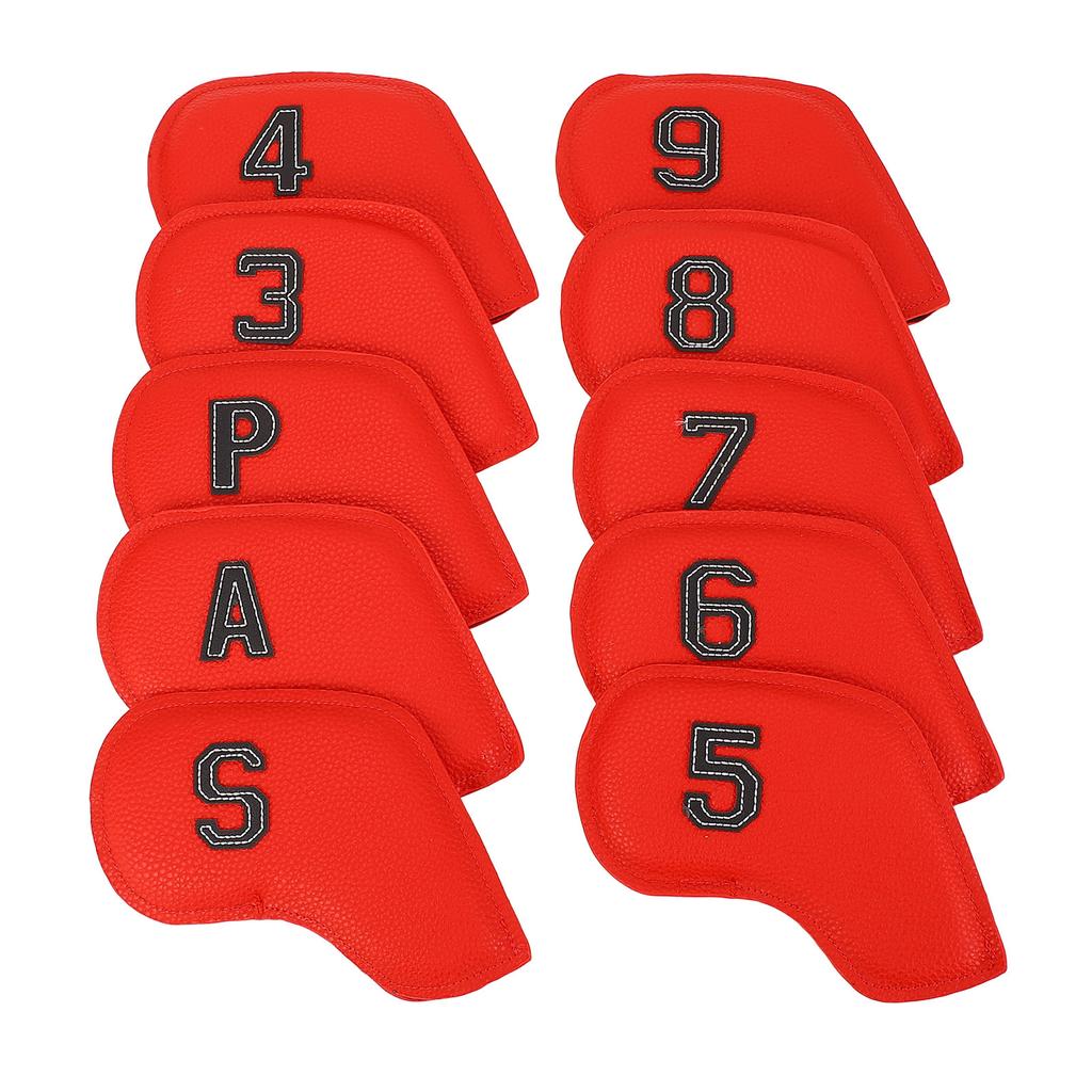 10Pcs Golf Club Head Cover PU Dust Proof Friction Resistant Stylish Look Portable Golf Head Cover for Golf Training