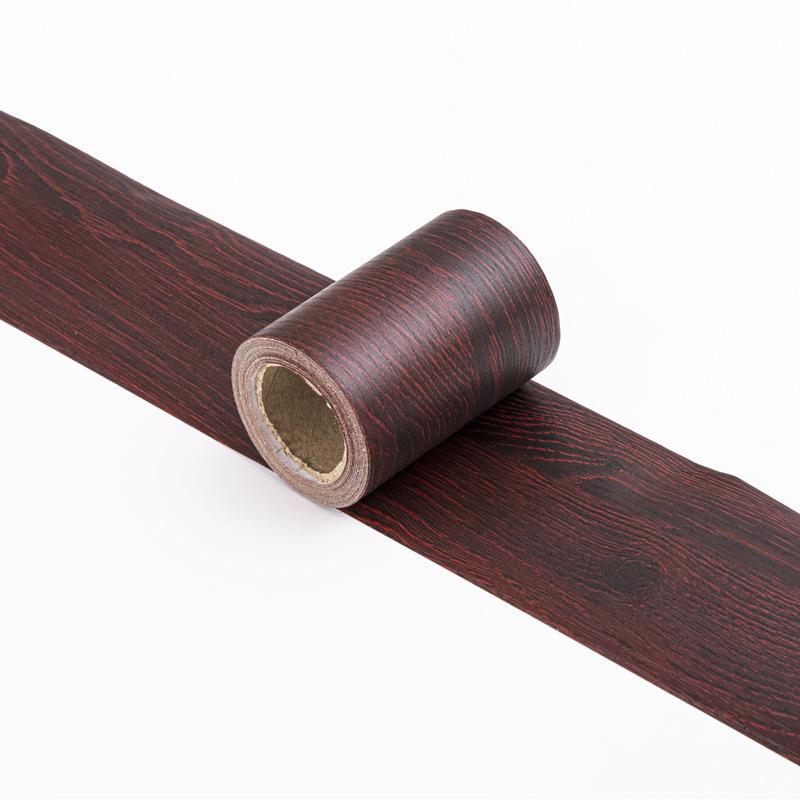 Self-Adhesive Wood Grain Baseboard & Door Frame Sticker - Waterproof Furniture & Window Sill Renovation Skirting.
