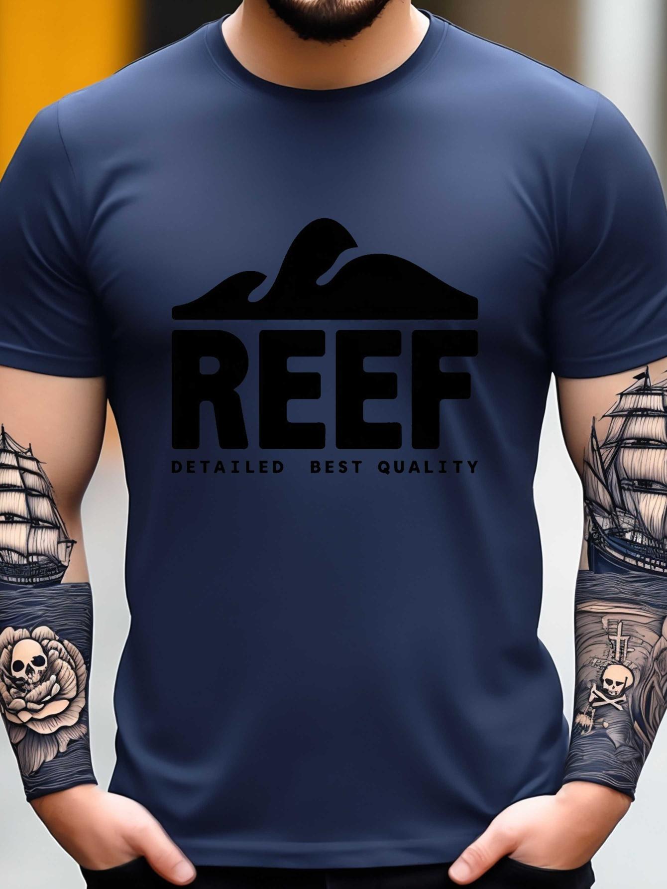 REEF  Graphic T-shirt - Black & White Mountain Design M