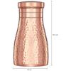 Copper Water Bottle | Bedside Bottle with Glass | Hammered Finish (1 Litre Capacity)