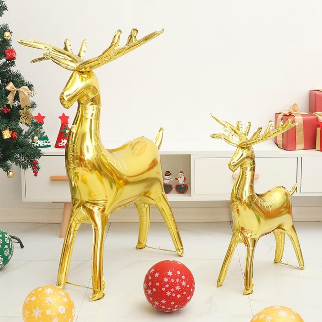 Golden Deer Standing Christmas Elk Inflatable Decoration Ornaments