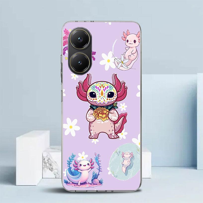 Cute Axolotl Kawaii Soft Cover for Xiaomi Poco F7 Ultra X7 X6 X5 Pro M7 Phone Case Redmi 15 15C 13 13C 12 12C 10 10C Print Shell