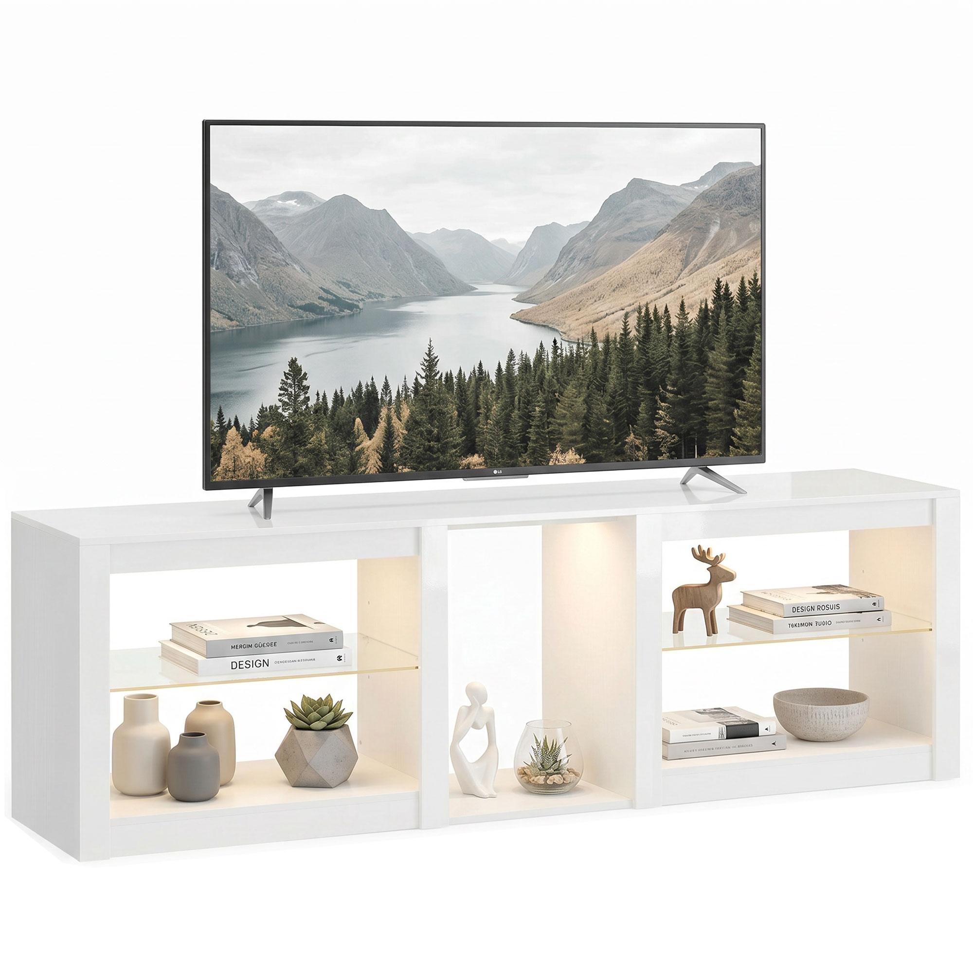 TV Lowboard with RGB LED Lighting