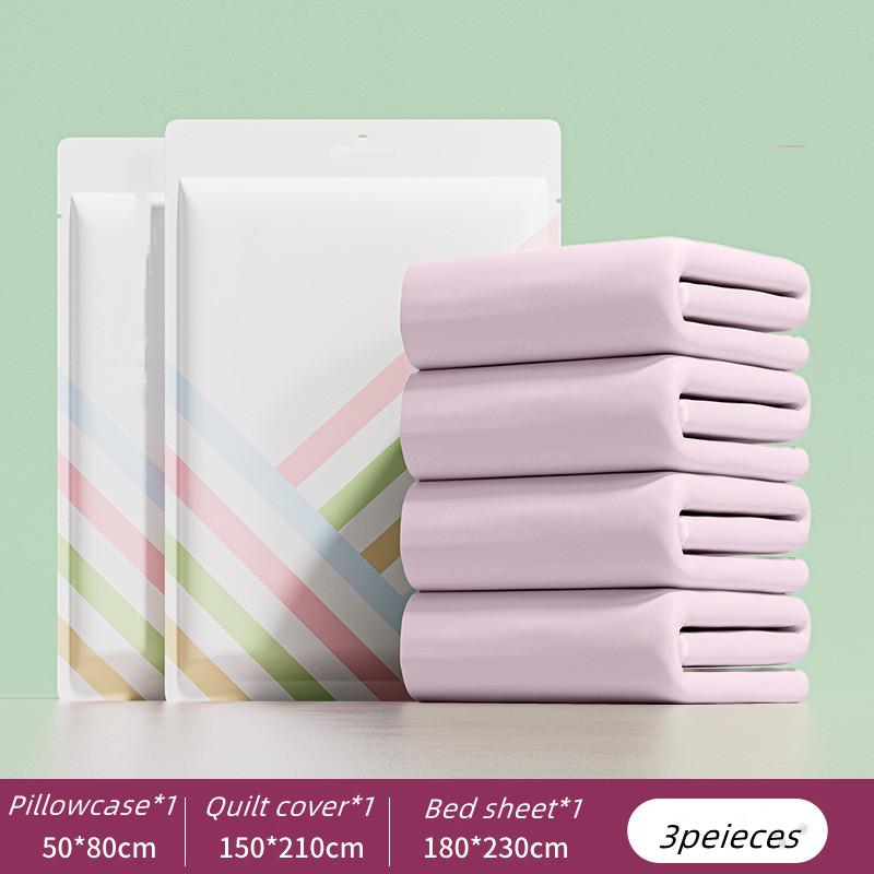 

Красочный одноразовый комплект постельного белья из 4 предметов (Простыня, Пододеяльник, Наволочка) с Дорожным антигрязным спальным мешком для отеля и туризма