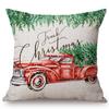 Cuscino Decorativo Natalizio Acquerello Carino Copricuscino per Divano Camion di Natale Albero Cane Cucciolo Adorabile Lettera Neve Copricuscino