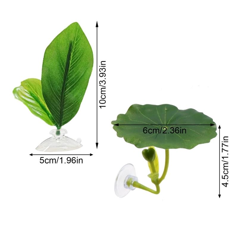 2Pcs Water Plant Leaves for Fish Tanks Aquarium Decorations Beautiful Appearance Artificial Plant Leaves Multicolored