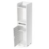 18x18x100CM Bathroom Floor Cabinet Storage Toilet Bath Organizer Paper Holder Shelf Door Classic Durable Slim Design Large Storage
