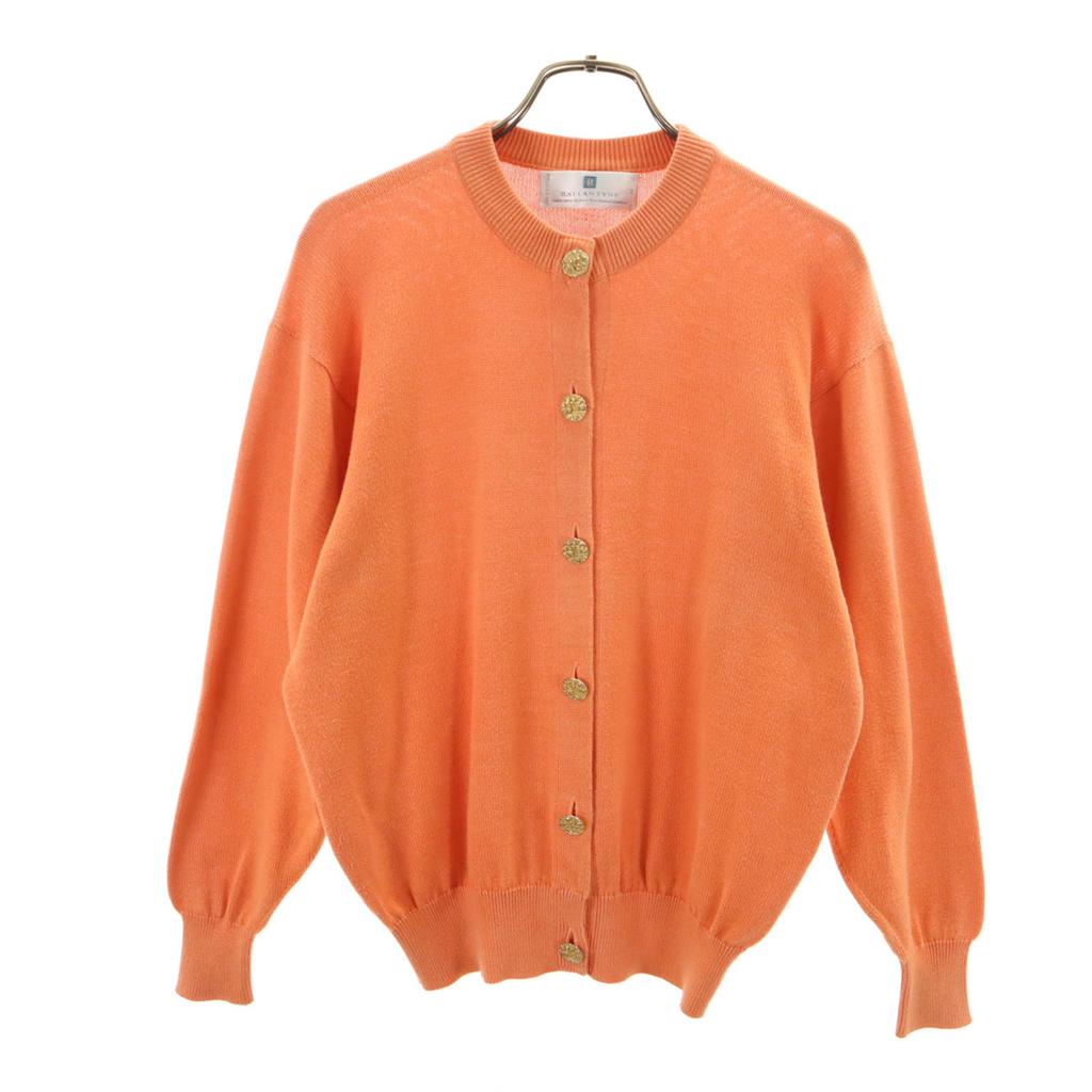 BALLANTYNE Made In Scotland Long Sleeve Knit Cardigan 38 Orange Series Women Used
