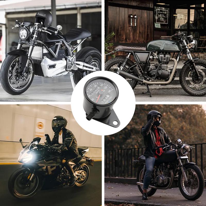 Motorcycle Dual Odometer Speedometer Motorcycle Tachometer Retro Instrument Black Motorcycle Modification Accessories