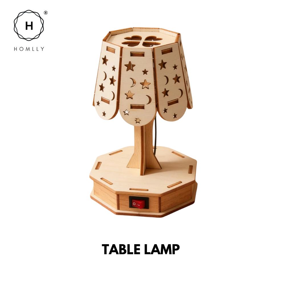 Homlly DIY Educational Stem Wooden Assembly Drone Car Lamp Model Kit