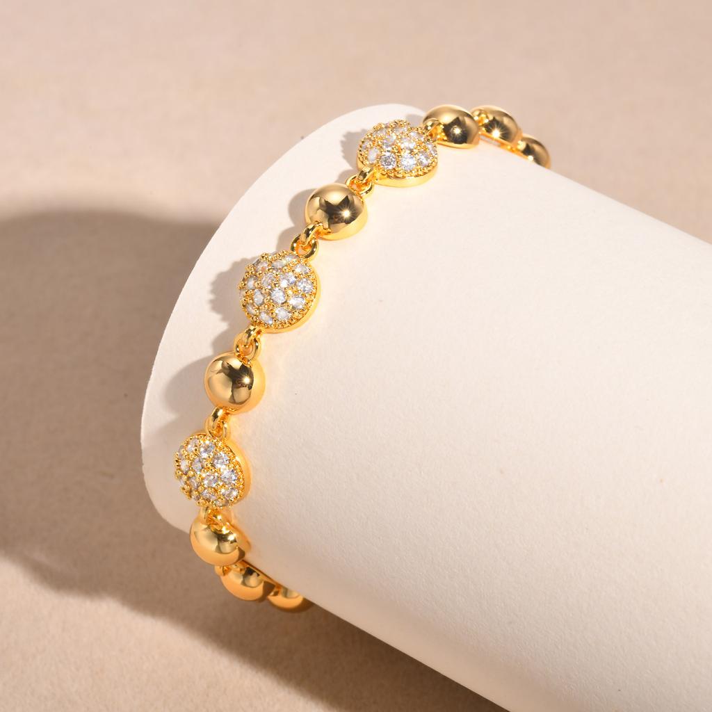 Heart Chain Bracelet Gold Plated Cubic Zirconia Dainty Stackable Jewelry Gift for Women Love Forever Jewelry