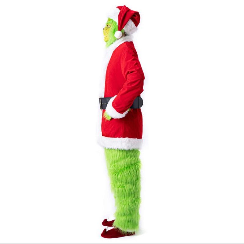 Adult children green hair monster grinch santa pants suit play suit