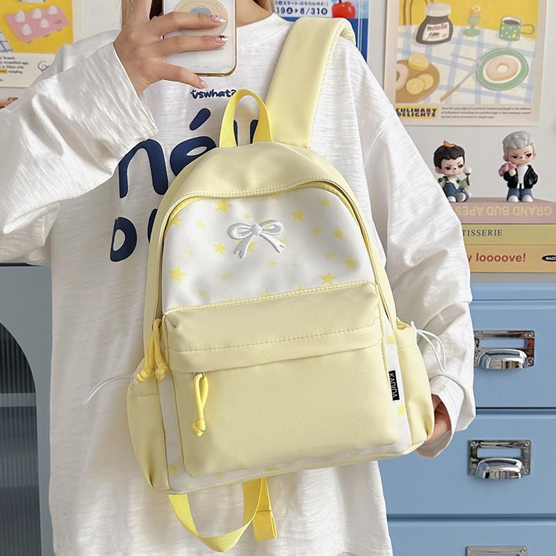 School bag, high-value Japanese-style bow backpack, fresh forest-style student backpack, lightweight backpack for women, lightweight backpack