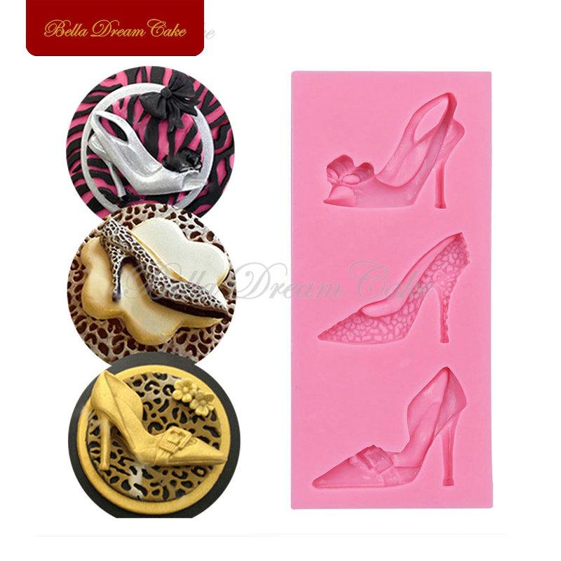 New Chocolate Heels 3d Fondant Mold Decoration Shoe Mold Lady Wedding Cake Decoration Mould