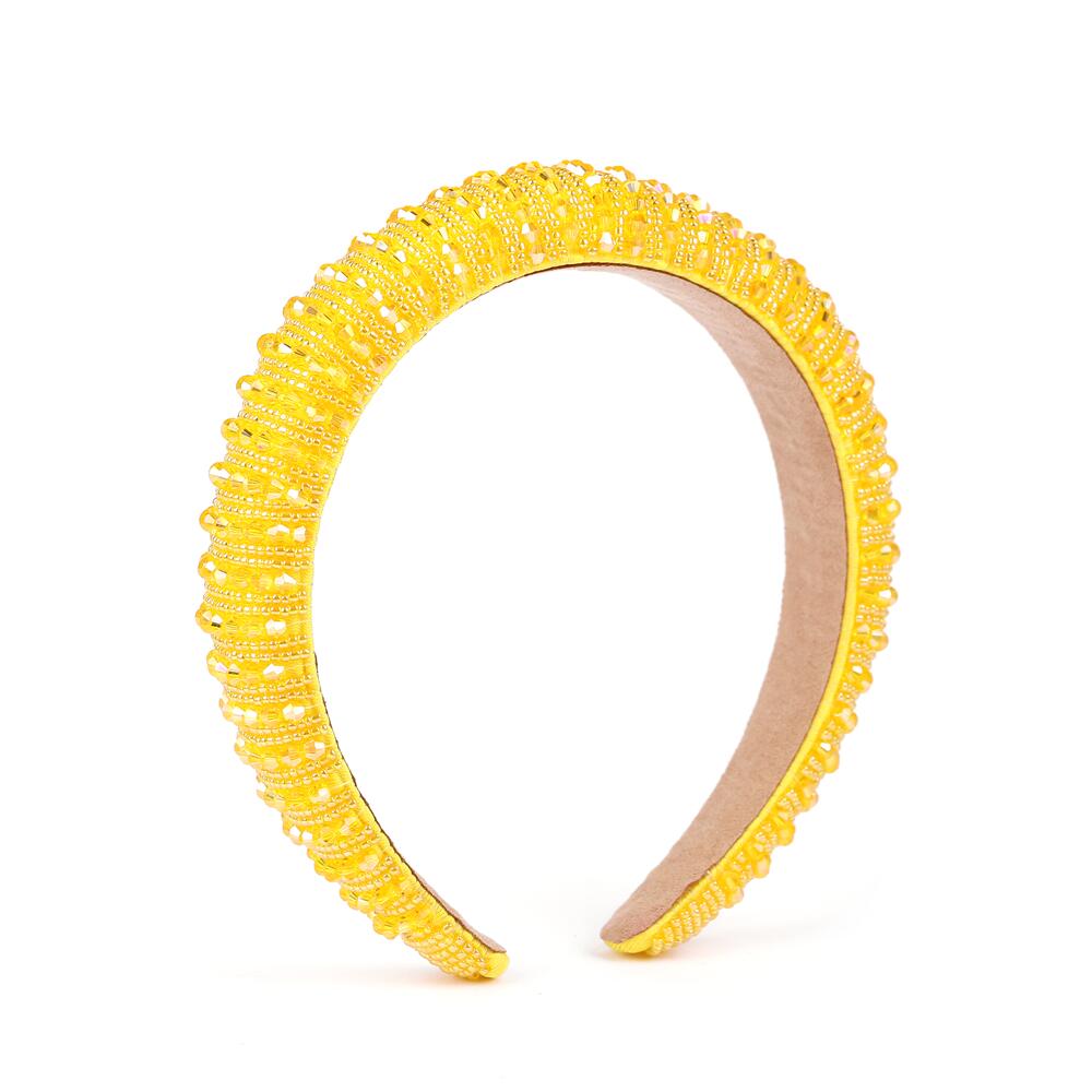 Baroque Rhinestone Headband Crystal Padded Hair Band Glittering Hair Accessories for Women Girls