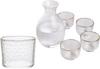 Glass Sake Bottle Set, Japanese Sake Set, Sake Set, Insulated, Heat-Resistant Glass, Sake Set, Sake Bottle, Sake Cups, Cold Sake Server, Simple Design