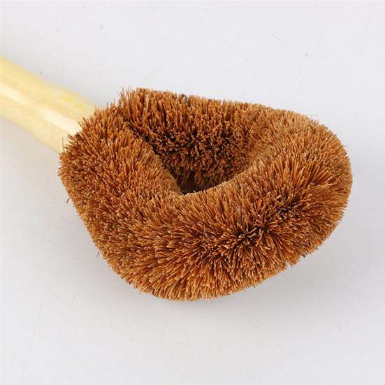 Hushållskök Naturlig Kokospalm Gryt- och Skålrengöringsborste med Trähantag