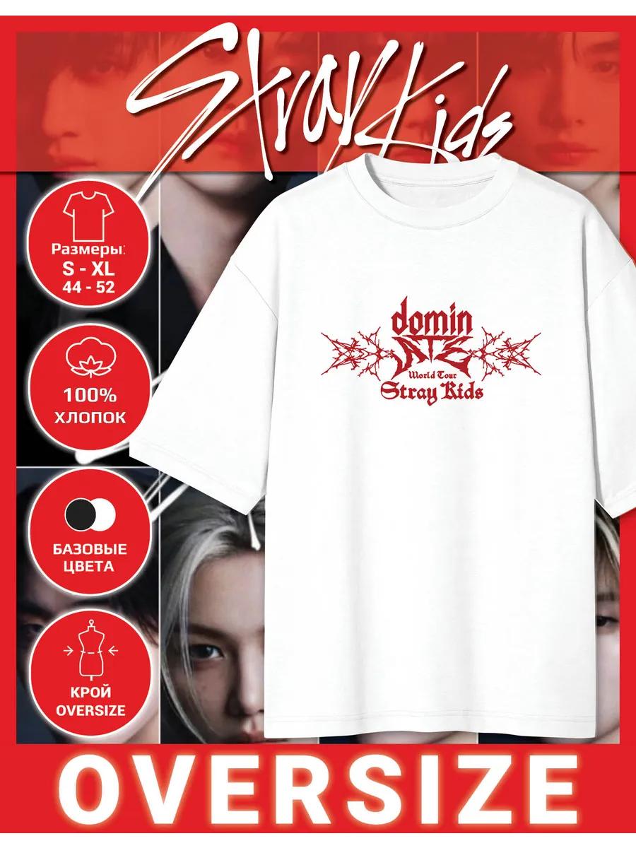 Oversized Stray Kids Print T-shirt - domin 2XL