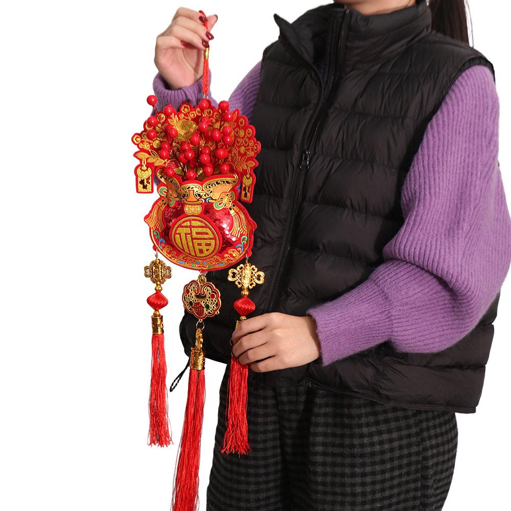 Traditional Design Spring Festival Pendants with Tassel Festive Hanging Ornaments  Window