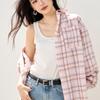 La Chapelle Korean-Style Aesthetic Plaid Long-Sleeve Shirt