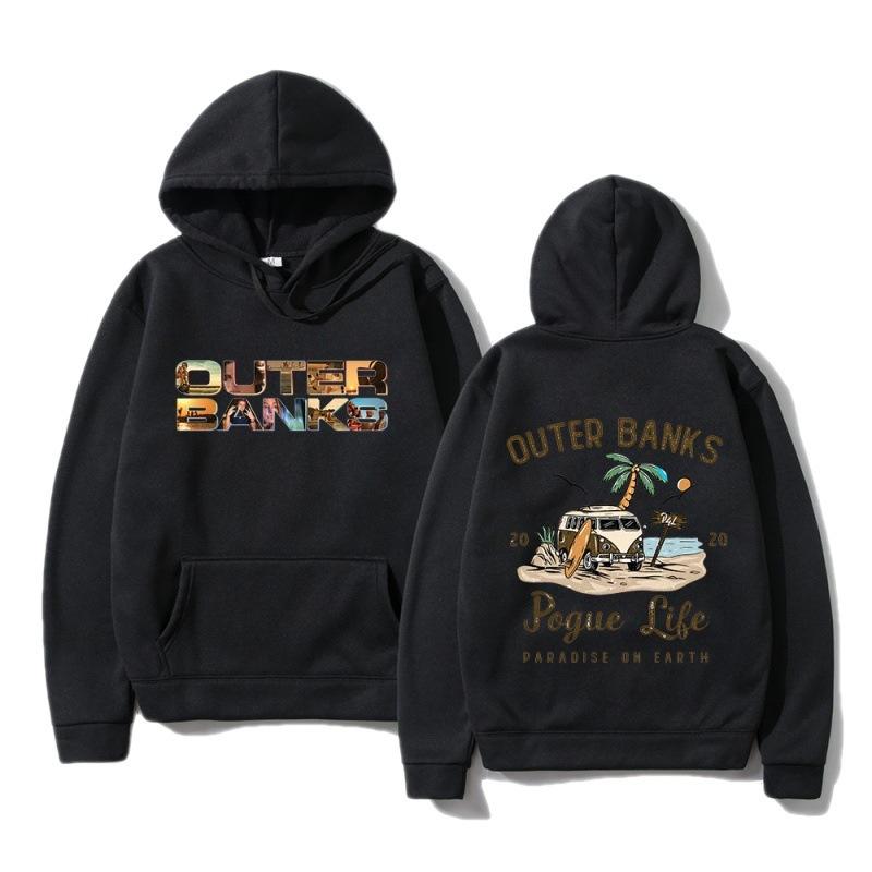 Beach Cartoon Animation Double-sided Printed Sweater Fall And Winter Casual Long-sleeved Women Unisex Hoodie