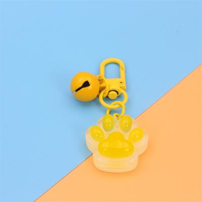 Creative Luminous 3D Cat Paw Pendant Keychain Cute Cartoon Cat Paw Keyring Exquisite Handbag Decoration Accessories Gifts