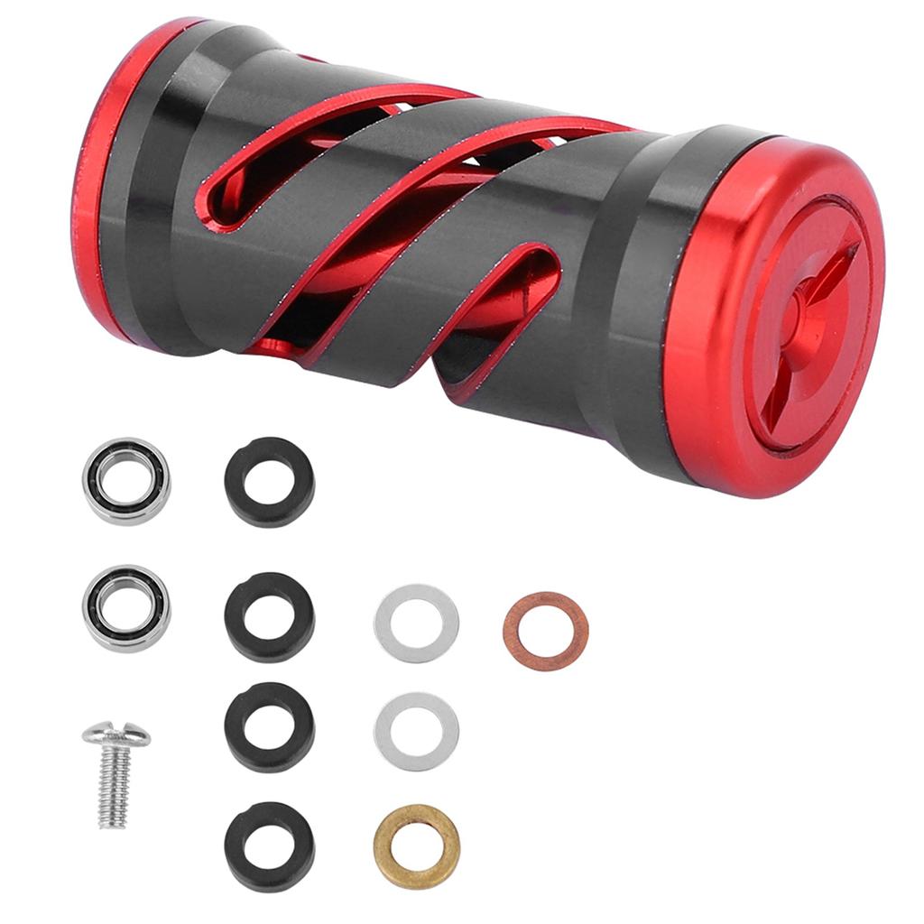 Fishing Reel Handle Metal Knob with Fittings Replacement Parts for Spinning Reels Black&Red