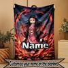 Custom Name Personalized Demon Slayer Print Blanket, Home Decor, Bedroom, Sofa, Camping, Couch, Gifts for Birthday ChristmasEnthusiasts