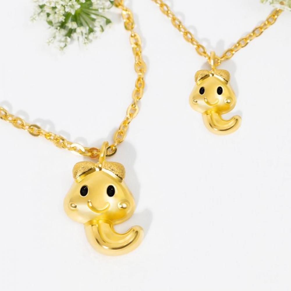 Porti 24k Gold Snake Ribbon Stone Necklace 1.875g