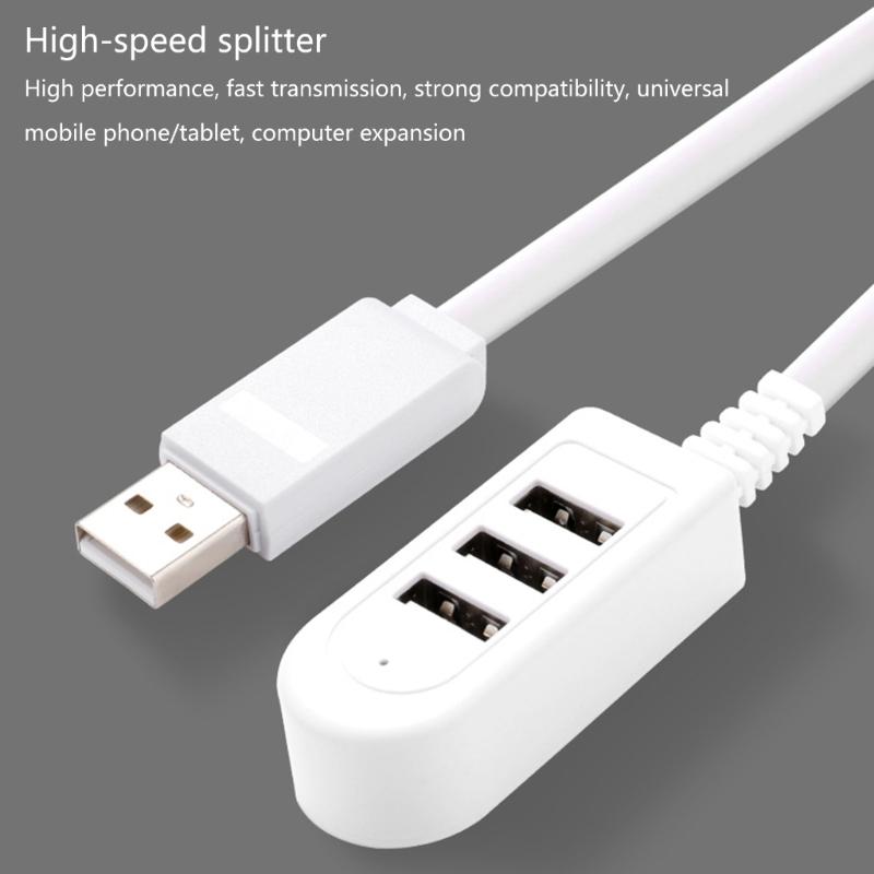 3 In 1 Splitter Usb Multi-function 3A Charger Portable Converter Extension Line Expansion Multi-port HUB Data Cable