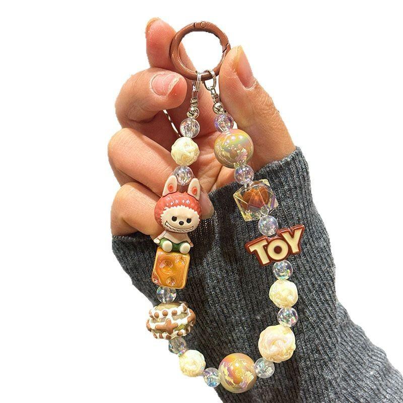 Beaded Hand-painted Mobile Phone Chain Keychain Creative Doll Rabub Accessories Bag Pendant