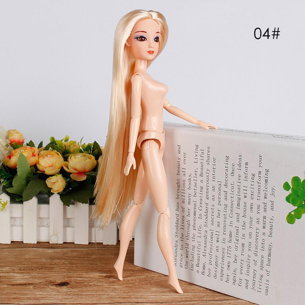 Color Hair 1 PC Nude Doll with Head for Dolls 11 Joint Moving Naked Bodies DIY Toys Accessories