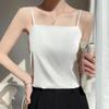Women's White Satin One-Shoulder Camisole - 2026 Spring/Summer Versatile Layering Top