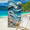 Star Fish Shell Ocean Ripple Pattern Beach Towel Quick Drying Sand Proof Soft Pool Bath Towel for Summer Travel Beach Towel