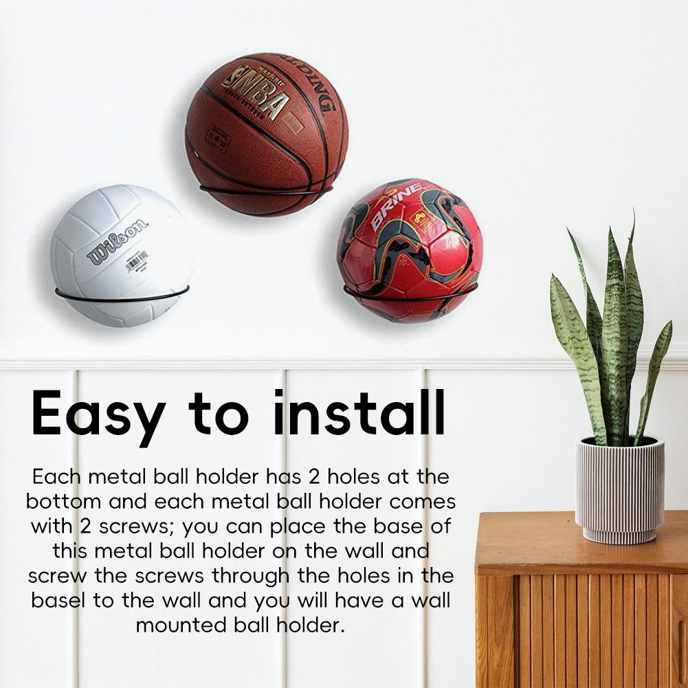 1Pc Basketball Volleyball Soccer Display Holders Home Ball Rack On The Wall Ball Rack Put The Ball Rack Football Display Racks