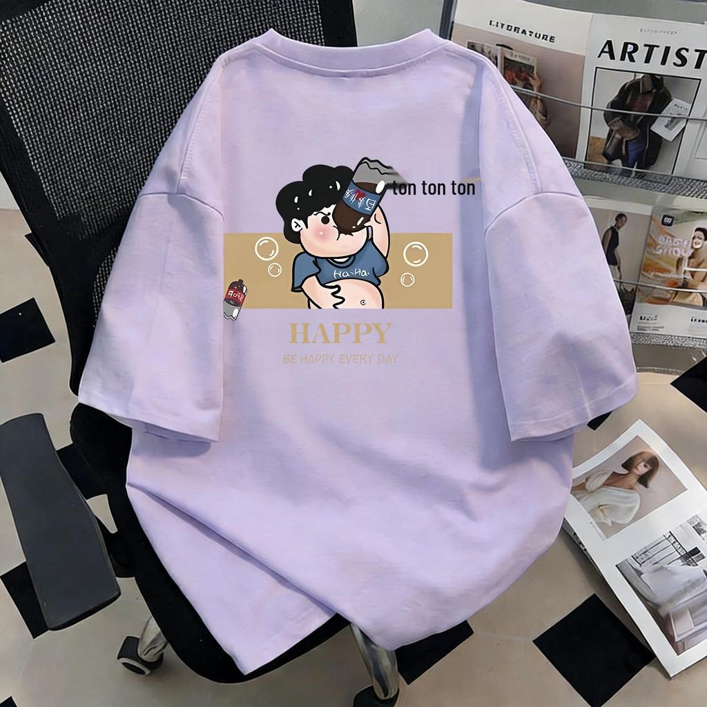 Chic Loose Fit Cotton T-shirt - Women's High-End Summer 2026 Design