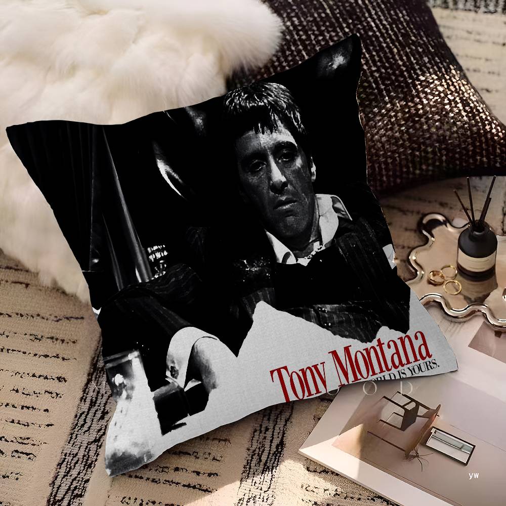 SScarface Tony Montana Cartoon Pillowcase Toon Gift Cushion Cover Bedroom Home Sofa Chair Seat Decor Pillow Case