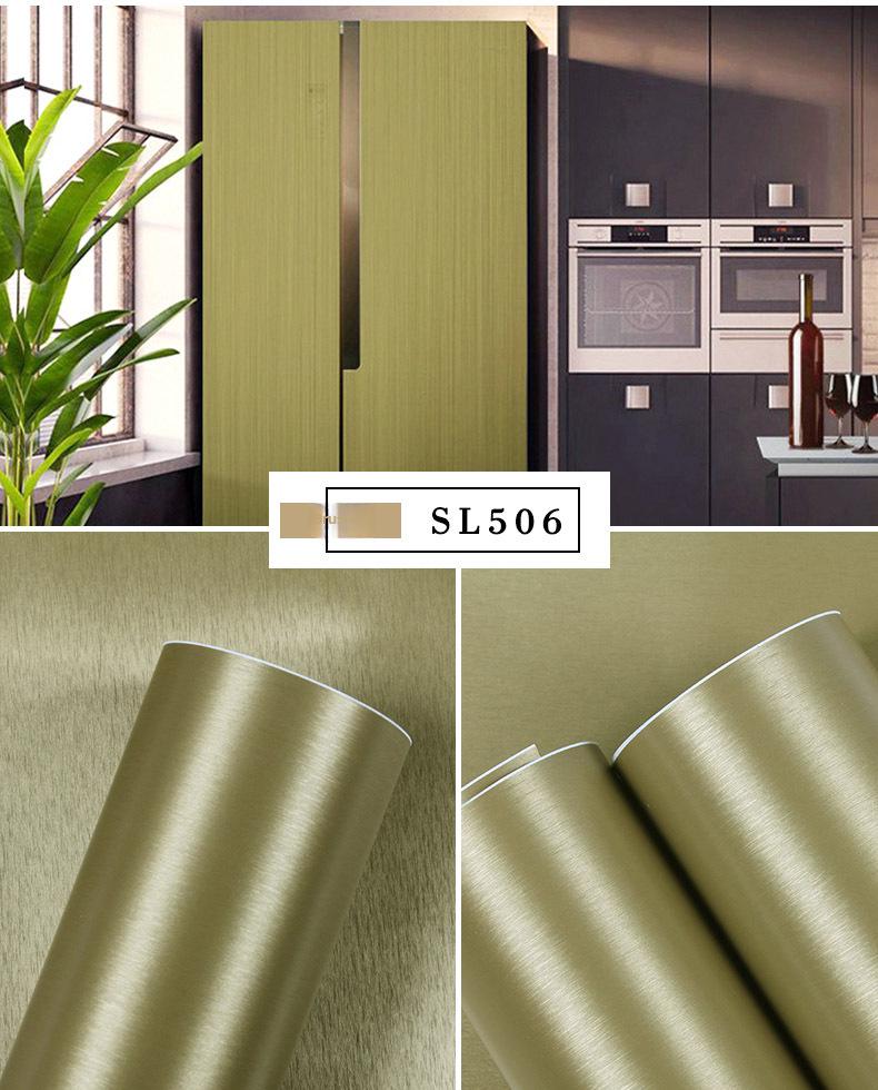 Gold & Silver Brushed Metal Stainless Steel Adhesive Film for Refrigerator, Elevator, and Interior Decor