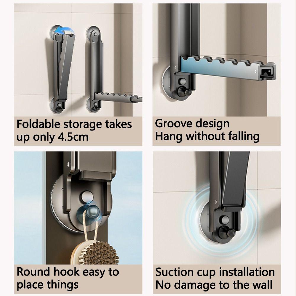 Portable Clothes Drying Holder Foldable Clothes Drying Rack Suction Cup Folding Sock Clip  Hotel