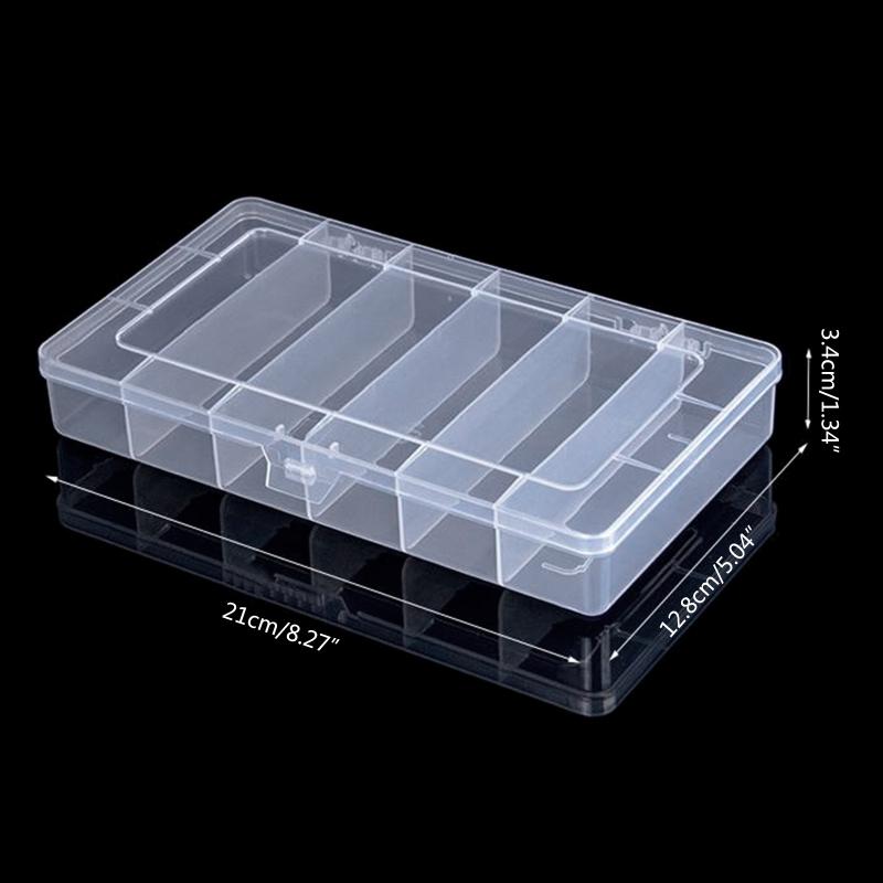 6 Grids Plastic Organizer Box with Dividers Craft Organizer Plastic Jewelry Organizer Box Small Parts Container Box