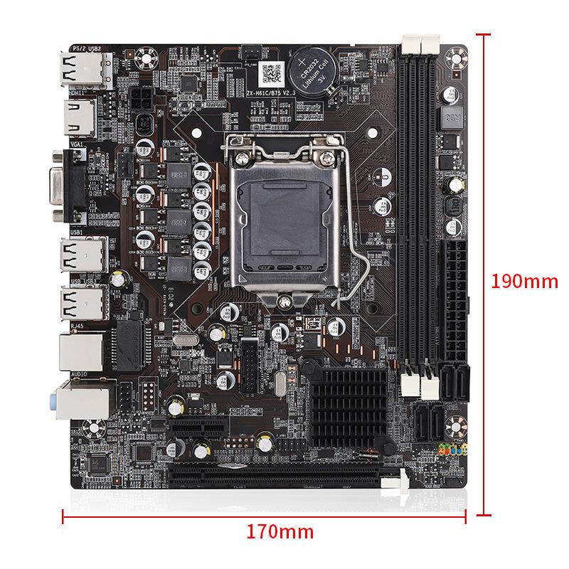 New H61 Motherboard LGA1155 Motherboard I33220 Host Game Multi Open With HDMI